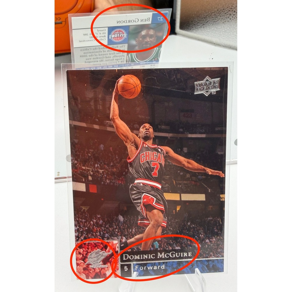 2009-10 Upper Deck Ben Gordon Dominic McGuire Error Card Chicago Bulls Pistons
